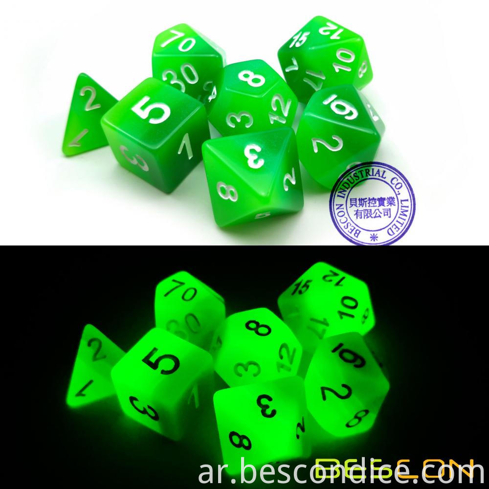 Forest Light Luminous Rpgs Dice Set 3